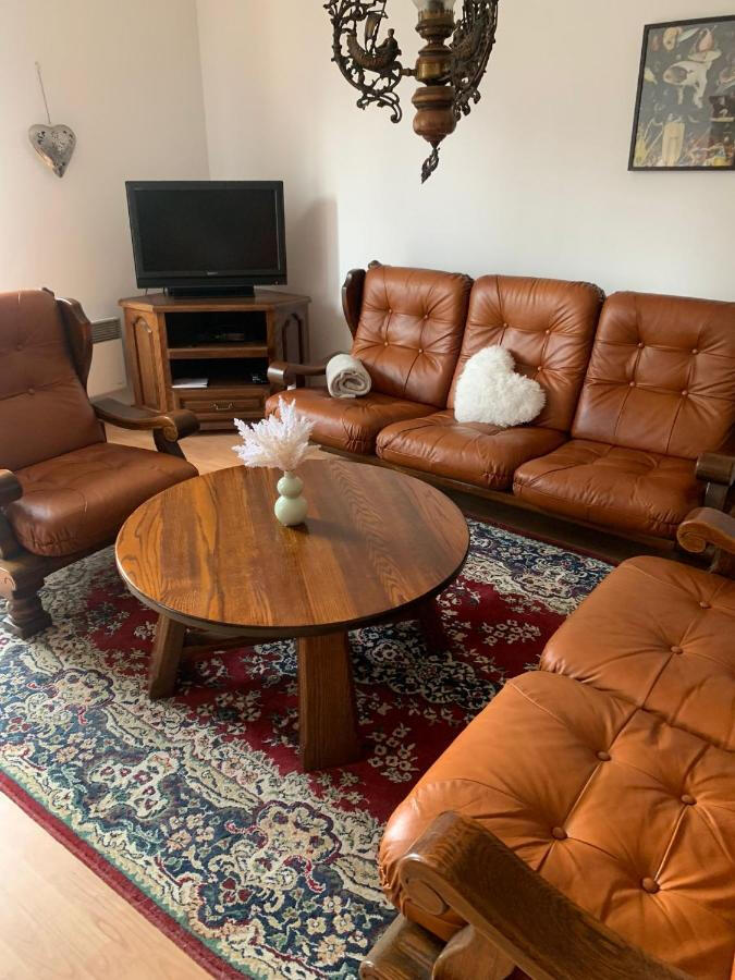 Spacious and modern living room with a view of Beskydy Mountains.